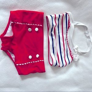 Girls Size 5 Janie and Jack red, white and blue swimsuit. Slightly worn/used.